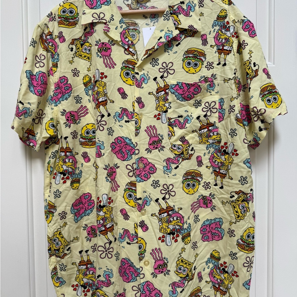 Nickelodeon Men's Cream SpongeBob Shirt XL